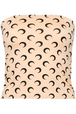 Top Crescent Moon beige e nero MARINE SERRE | WTS011ACJER0001TA10